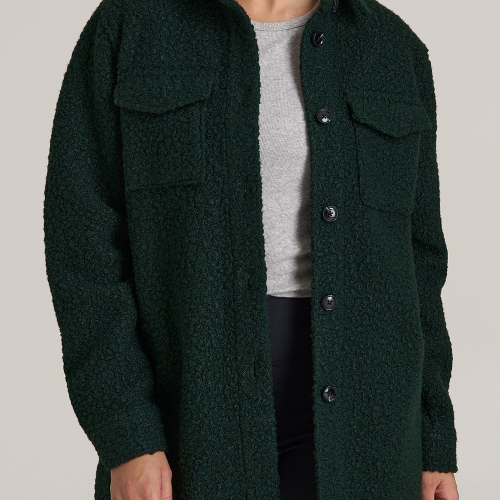 American Tall Boucle Tall Women's Shacket in Pine Grove Size LL / Tall / Pine Gr